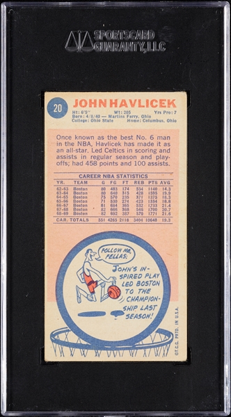 John Havlicek Signed 1969 Topps RC No. 20 (SGC)