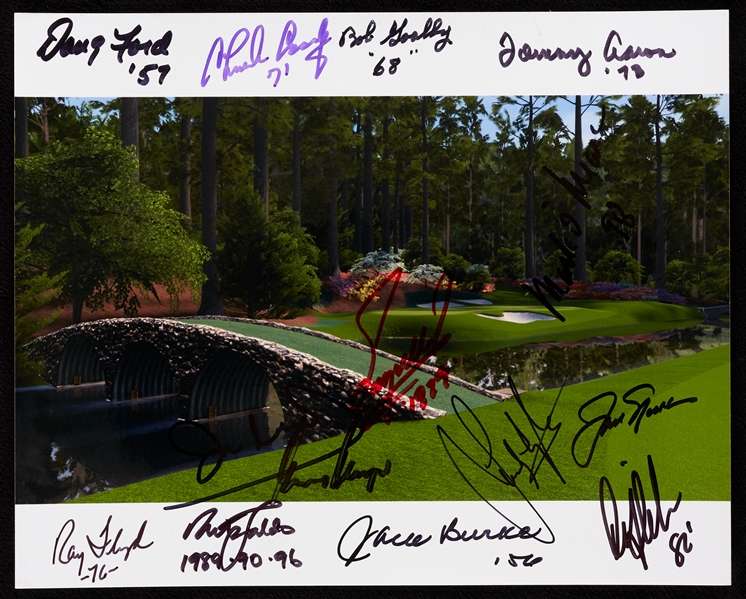The Masters Winners Signed 8x10 Photo with Nicklaus, Player