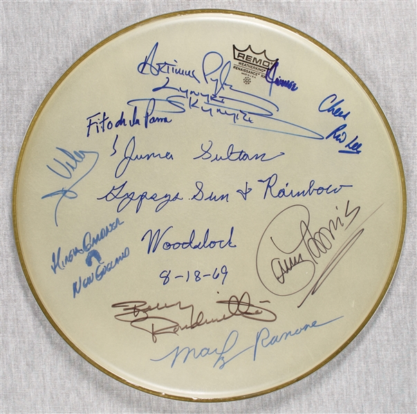 Drum Head Signed by Legendary Drummers (BAS)