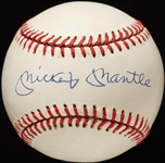 Mickey Mantle Single-Signed OAL Baseball (JSA) (Graded BAS 9)