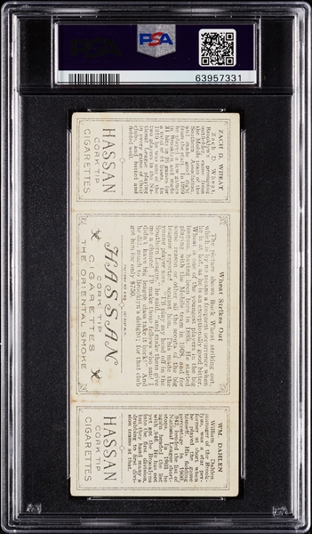1912 T202 Hassan Triple Folder Dahlen/Wheat PSA 3