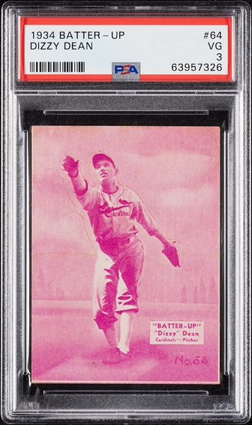 1934 Batter-Up Dizzy Dean No. 64 PSA 3