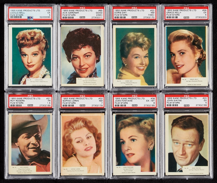 1955 Kane Products Ltd. Film Stars PSA-Graded Near Set (71/72) - No. 2 on PSA Registry