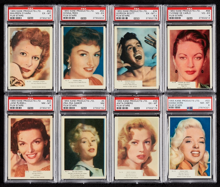 1955 Kane Products Ltd. Film Stars PSA-Graded Near Set (71/72) - No. 2 on PSA Registry
