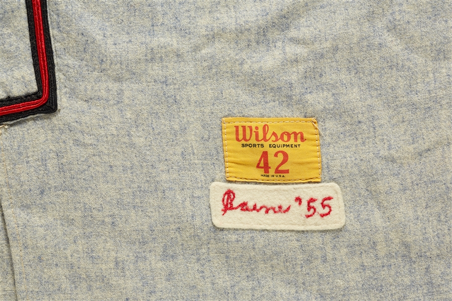 1955 Phil Paine Milwaukee Braves Game-Worn Road Flannel