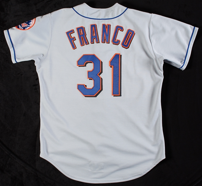 1998 John Franco Mets Game-Worn and Signed Road Jersey