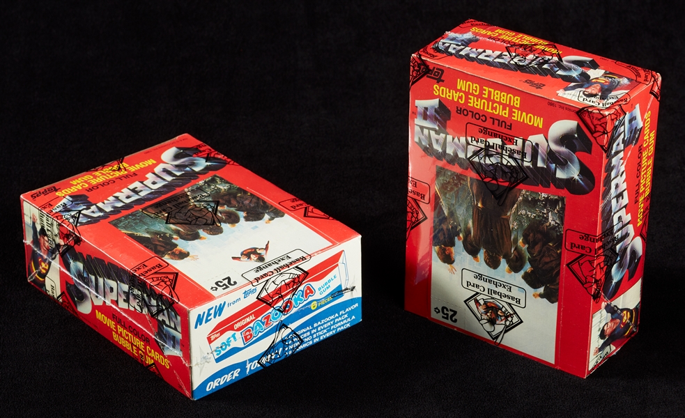 1981 Topps Superman II Wax Boxes Pair (2) (BBCE)