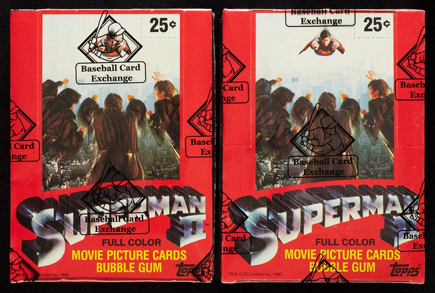 1981 Topps Superman II Wax Boxes Pair (2) (BBCE)