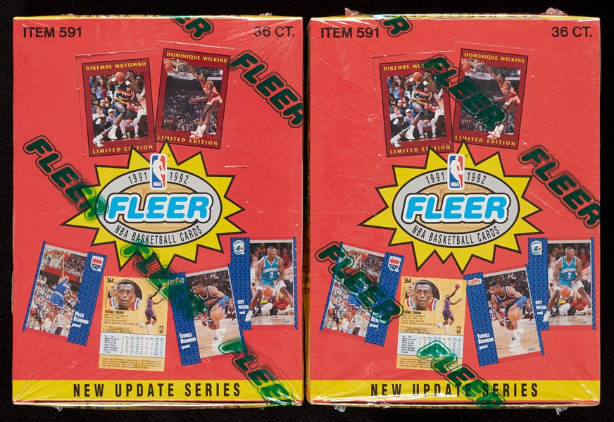 1991-92 Fleer Series 1 & 2 Basketball Wax Boxes Group (4)
