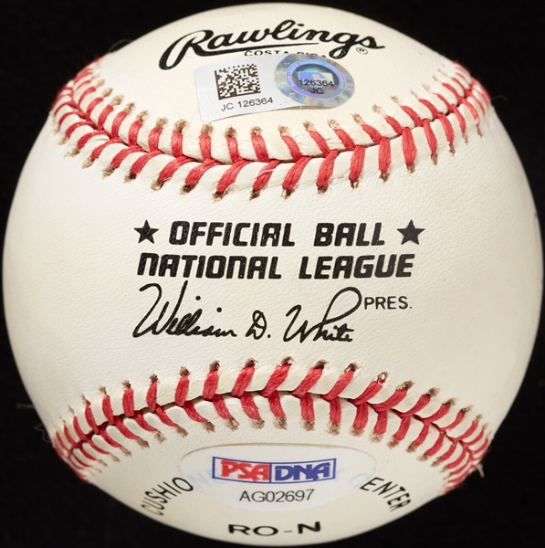 Mickey Mantle, Willie Mays, Duke Snider & Mike Trout Signed ONL Baseball (BAS)