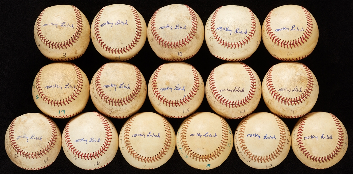Mickey Lolich Career Final Out Game-Used Baseballs Group (16) (BAS) (Lolich LOA)