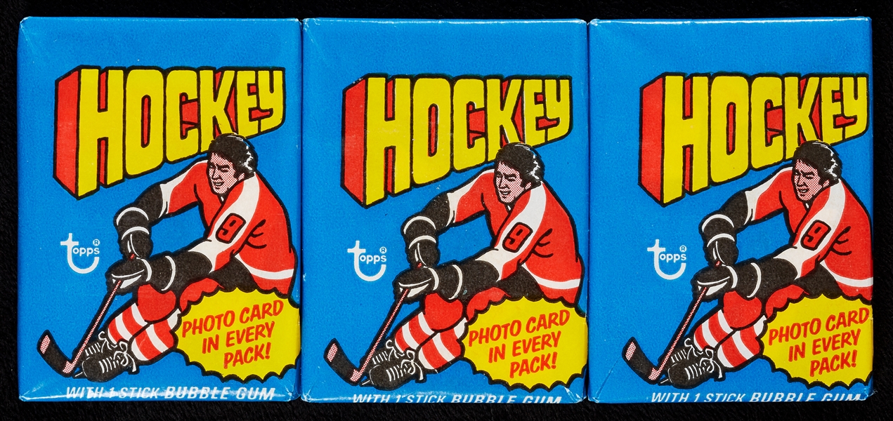 1977 Topps Hockey Wax Packs in 1976 Wrappers Group (3)