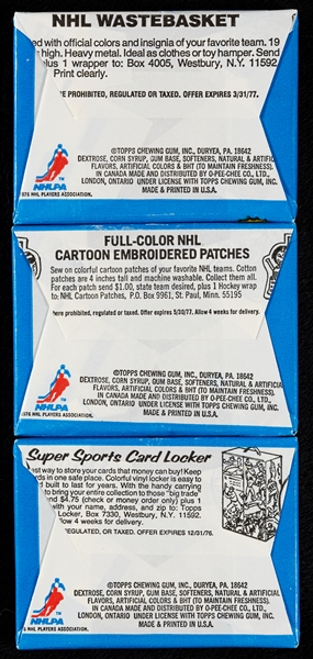 1977 Topps Hockey Wax Packs in 1976 Wrappers Group (3)
