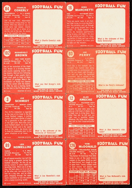 1958 Topps Football Partial Set, 8 HOFers (97/132)