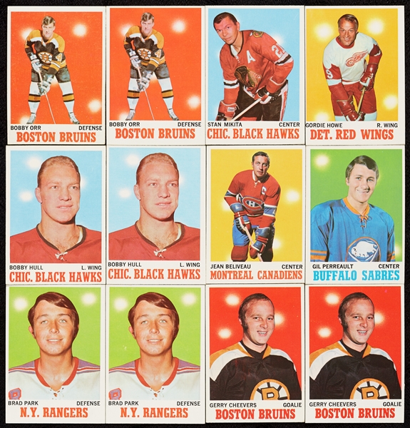 1970 Topps Hockey Partial Set With HOFers Extras (82)