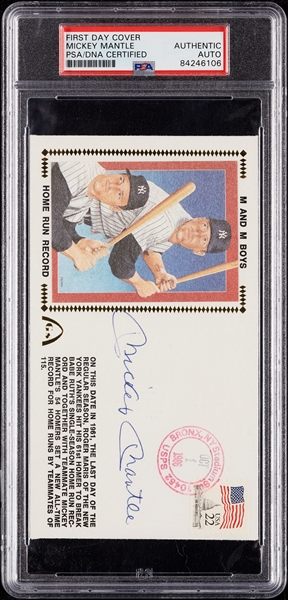 Mickey Mantle Signed FDC (PSA/DNA)