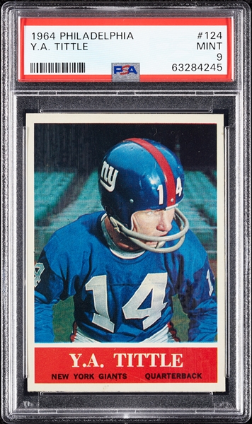 1964 Philadelphia Y.A. Tittle No. 124 PSA 9
