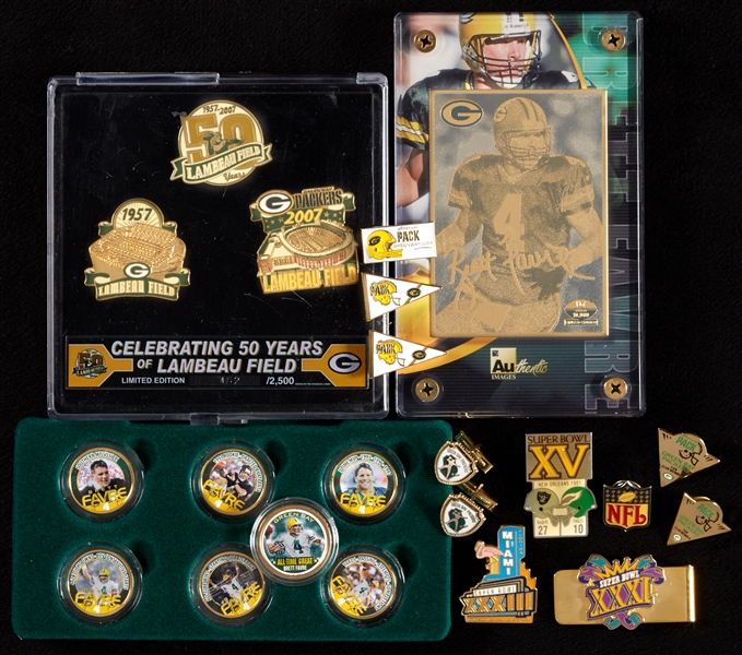 Green Bay Packers Pins, Silver Medallions, Etc. Group (39)