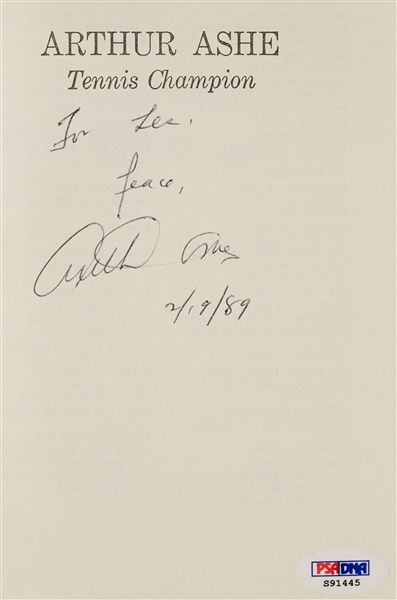 Arthur Ashe Signed Tennis Champion Book (PSA/DNA)