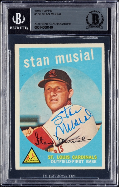 Stan Musial Signed 1959 Topps No. 150 (BAS)