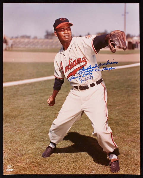 Larry Doby Signed 16x20 Photo with Multiple Inscriptions