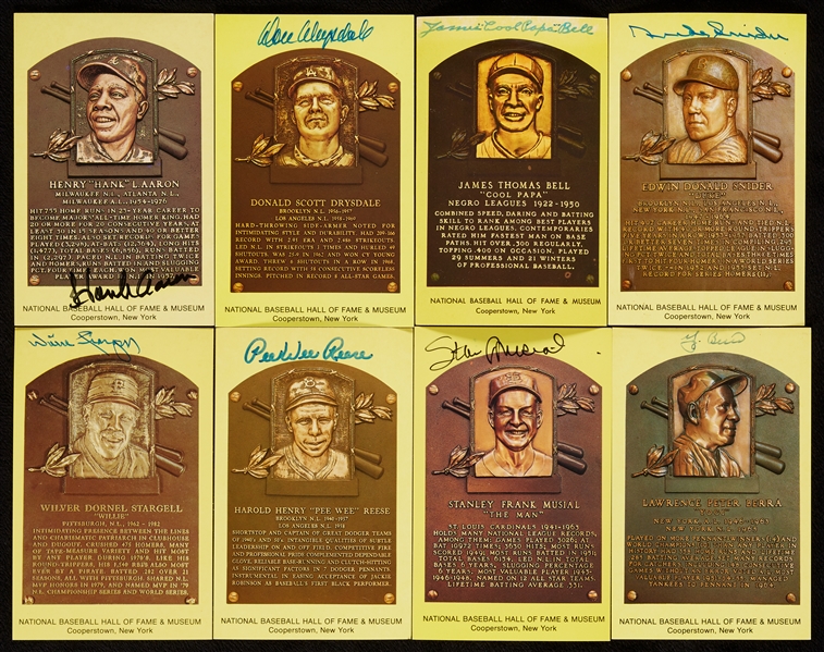 Signed Yellow HOF Plaque Postcards Group (50)