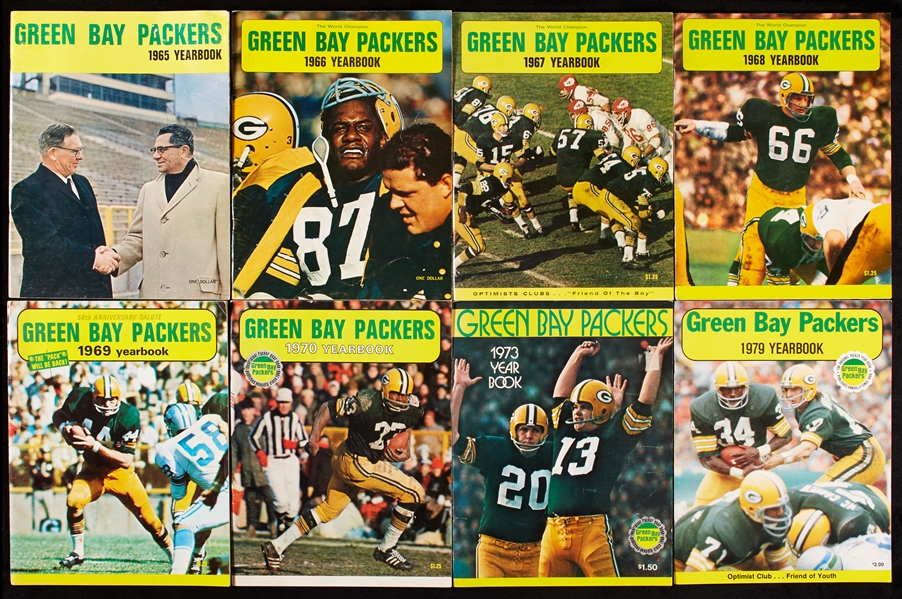 1965-1970, 1973, 1979 Green Bay Packers Yearbooks (8)