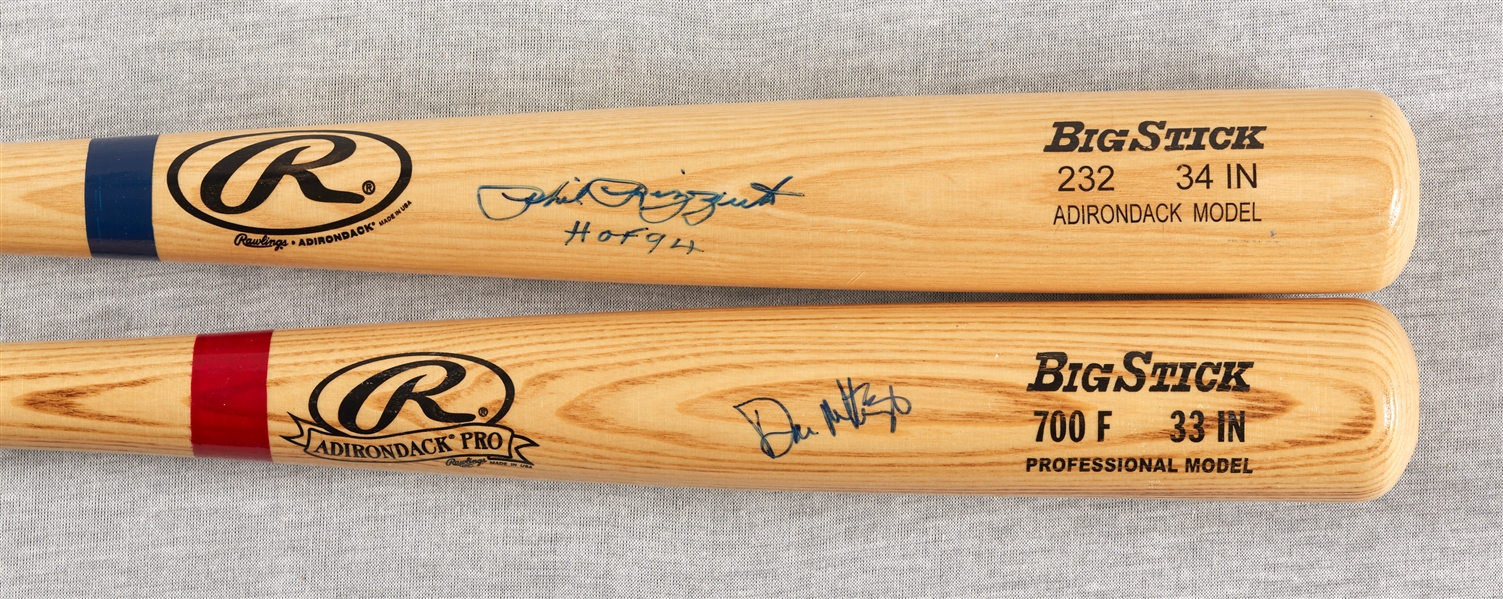 Phil Rizzuto & Don Mattingly Signed Bats (2)