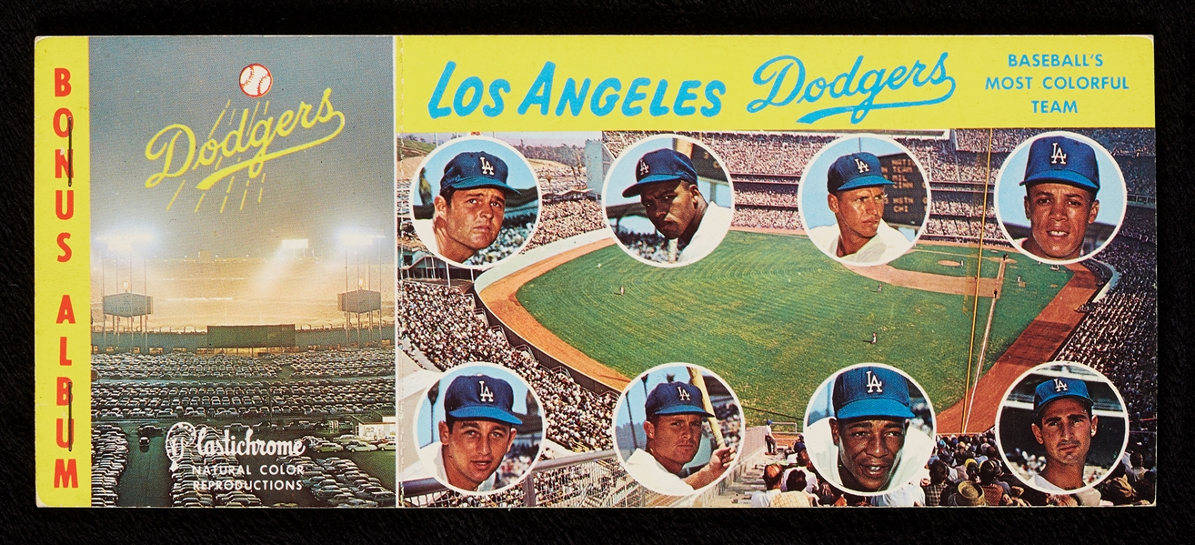 1965 Los Angeles Dodgers Postcard Booklet With Unperforated PCs (10)
