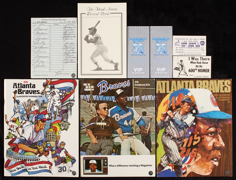 1970-93 Yearbooks, Scorecards and Paper Ephemera From Henry Aaron’s Personal Collection (8)