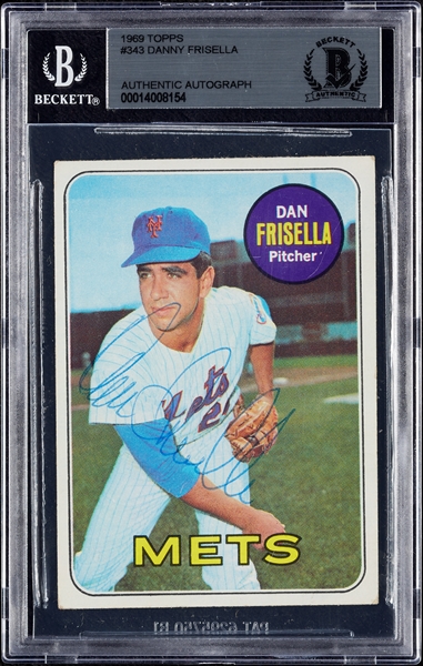 Dan Frisella Signed 1969 Topps No. 343 (BAS)