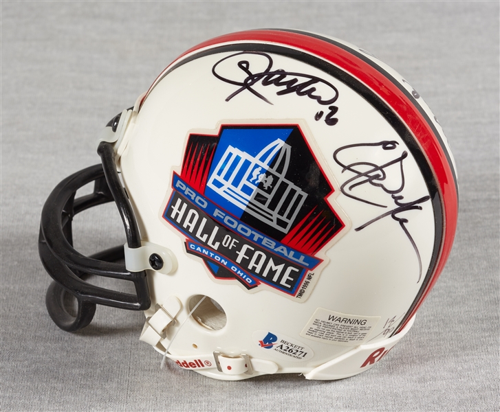 NFL HOF Class of 1999 Signed Mini-Helmet with Taylor, Dickerson, Newsome, Mack & Shaw (24/99) (BAS)