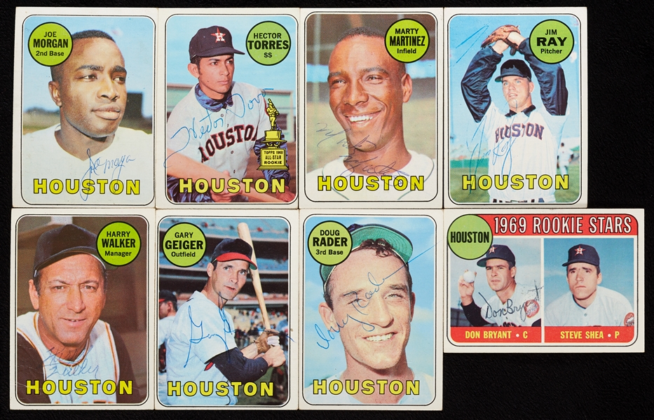 Houston Astros Signed 1969 Topps Group (18)