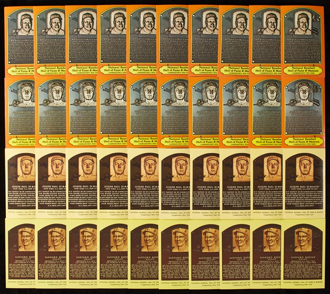 Baseball HOF Plaque Hoard with (9) Mantle and (17) DiMaggio (300+)