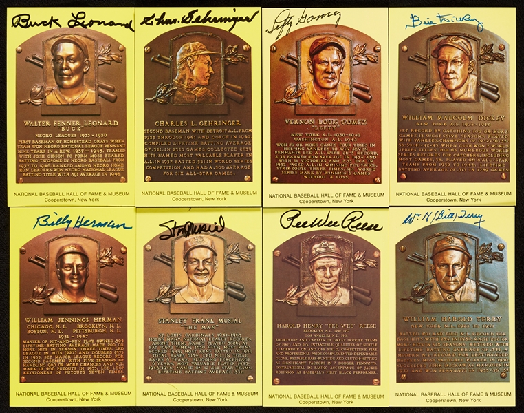 Signed Yellow HOF Plaque Postcard Group (15)