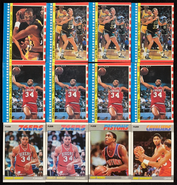 1987 Fleer Basketball High-Grade Group, Dozen-Plus HOFers, Plus Stickers (96)