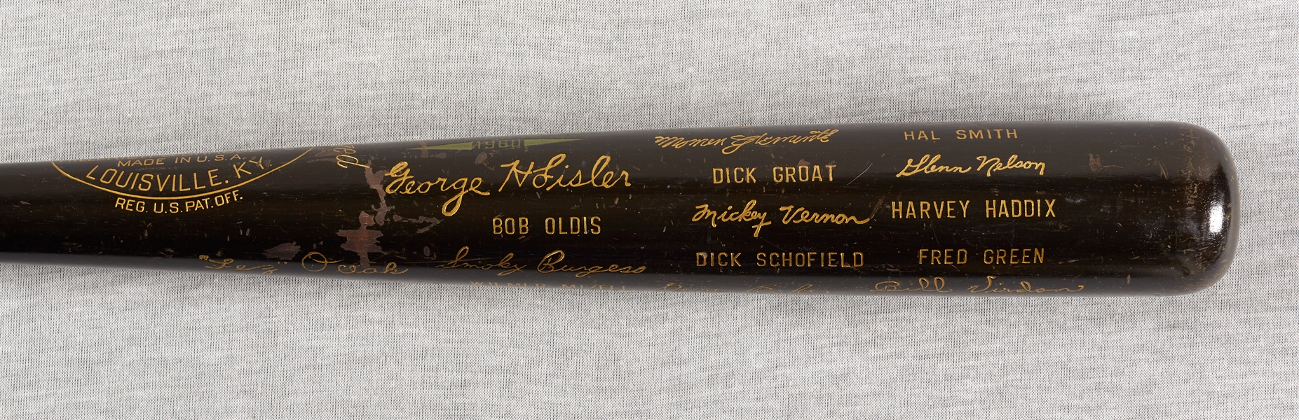 1960 Louisville Slugger World Series Champions Pirates Commemorative Black Bat
