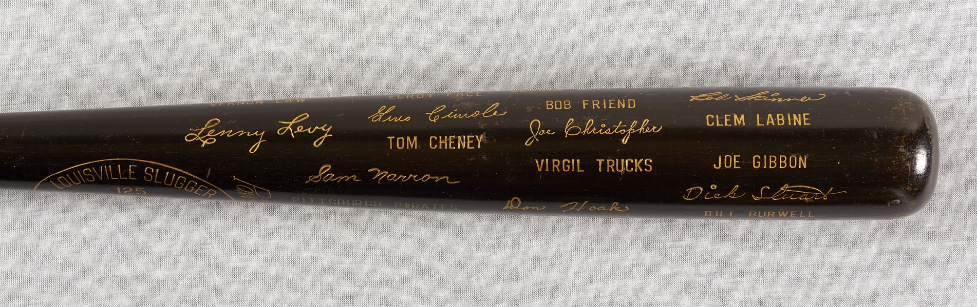 1960 Louisville Slugger World Series Champions Pirates Commemorative Black Bat
