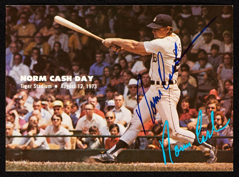Norm Cash Signed Norm Cash Day Souvenir Card (BAS)