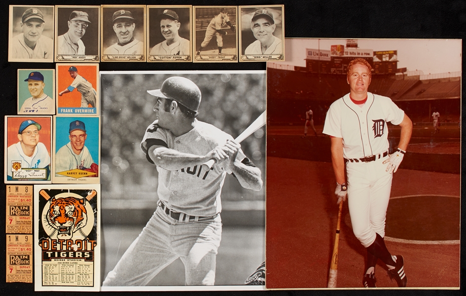 Massive 1936-80s Detroit Tigers Wirephotos, Photos, Cards, Ticket Stubs and Ephemera Group (279)