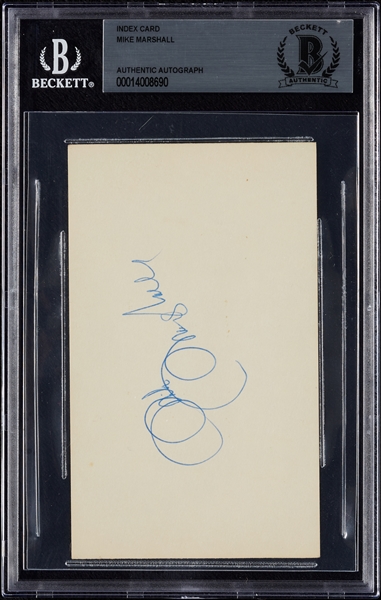 Mike Marshall Signed Index Card (BAS)