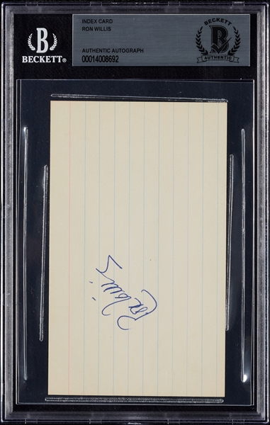 Ron Willis Signed Index Card (BAS)
