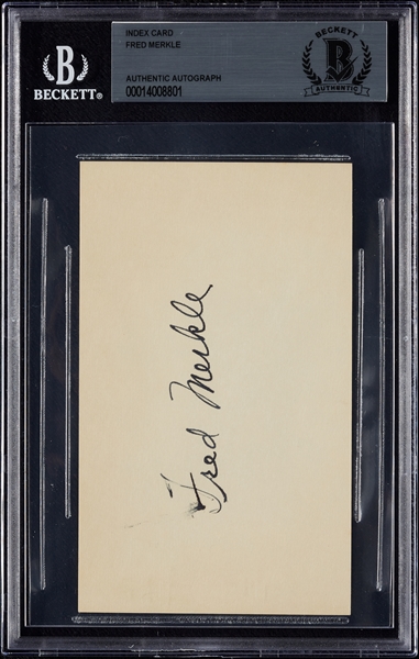 Fred Merkle Signed Index Card (BAS)