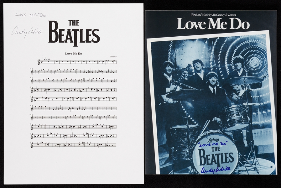 The Beatles Andy White Signed 8x10 Photo & Lyrics (2)