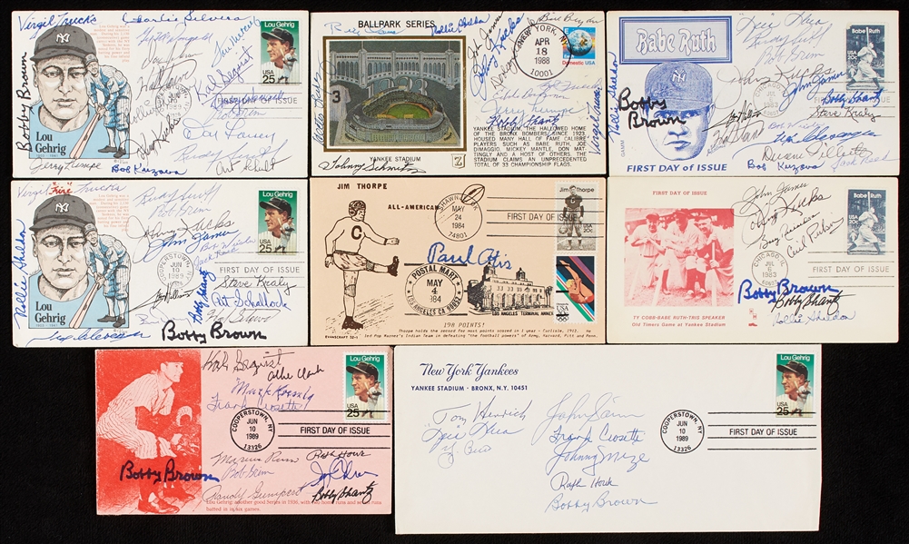 New York Yankees Signed FDC Group (8)