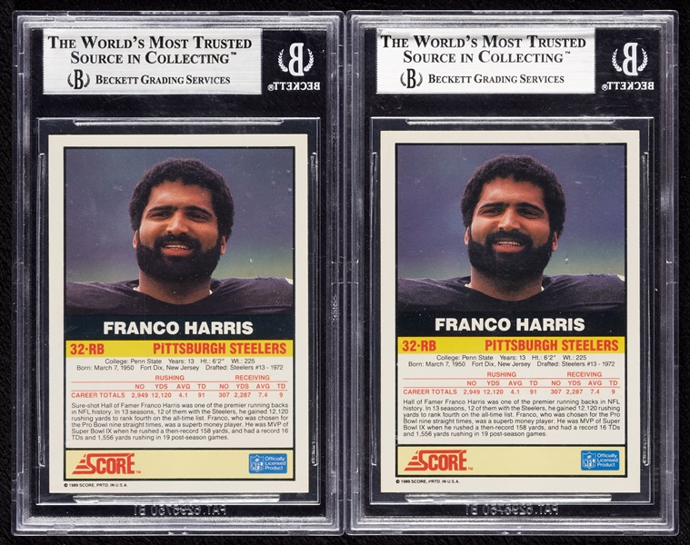 1989-90 Score Franco Harris (Sure Shot & HOF Variations Pair) (2) BGS 8.5