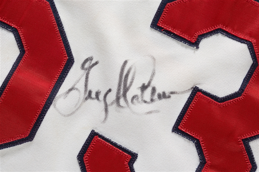 1989 Greg Mathews Cardinals Game-Worn and Signed Home Jersey
