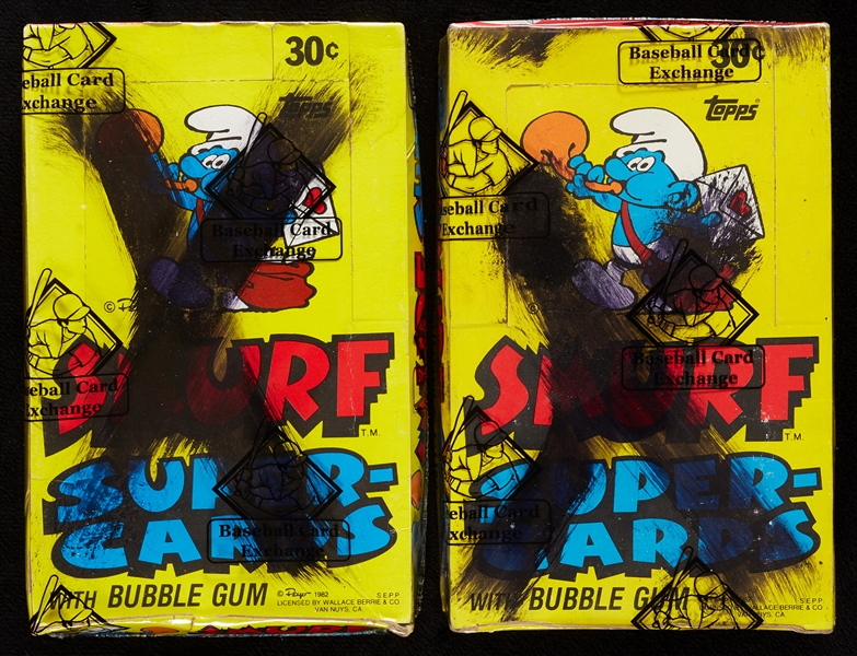 1982 Topps Smurf Supercards Boxes Pair (2) (BBCE)