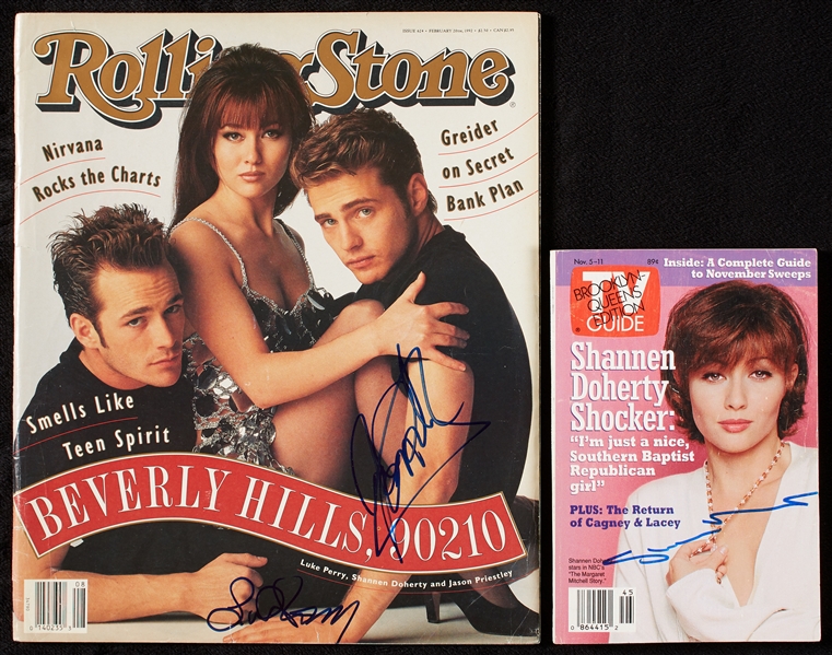 Beverly Hills 90210 Signed Magazine Group with Luke Perry, Jason Priestley (2)