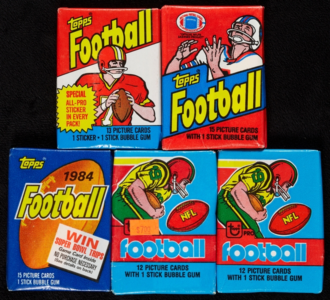 1979-1984 Topps Football Wax Packs (5)